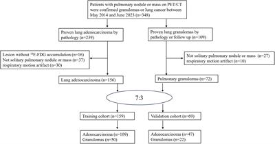 Peri- and intra-nodular radiomic features based on 18F-FDG PET/CT to distinguish lung adenocarcinomas from pulmonary granulomas